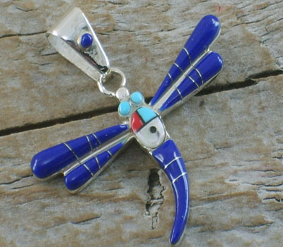 Pendant Lapis Lazuli Inlay Dragonfly